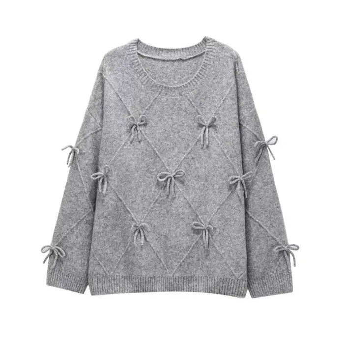 Pull Prairie Chic décontracté en polyester pour femmes, coupe ample, années 2000, automne hiver