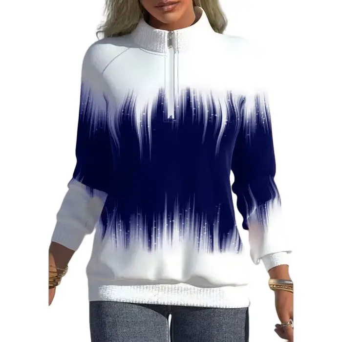 Pull à col roulé avec fermeture éclair pour femme