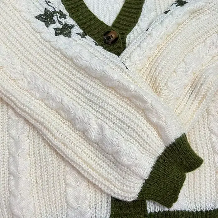 Evermore Cardigan Taylor Version vigne verte brodé boutonné câble tricot pull femmes automne hiver tenue Vintage