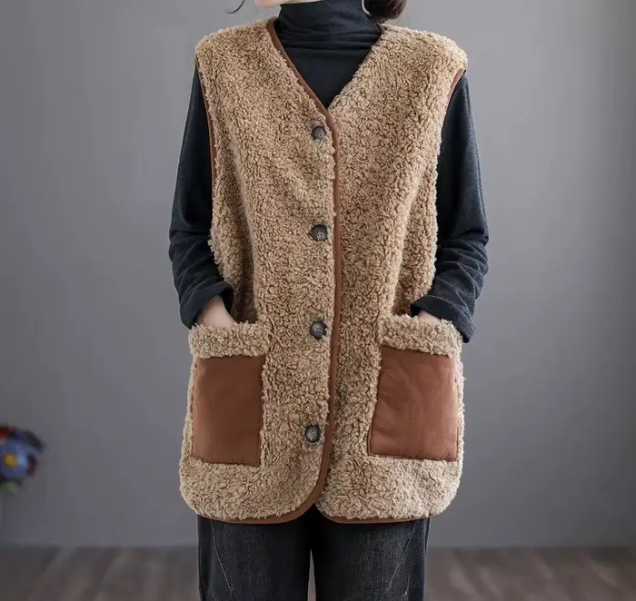 Haut ample pour femme, pour l'automne et l'hiver, nouvelle veste gilet, 2025