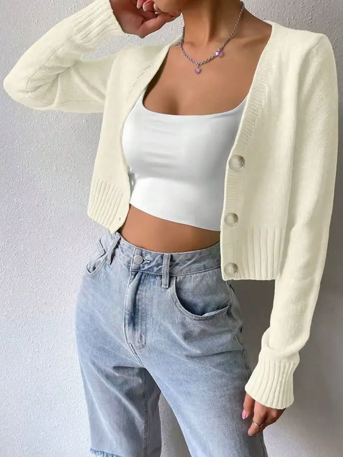 Cardigan en tricot torsadé pour femme, pull boutonné blanc crème et noir, pull à manches longues et 