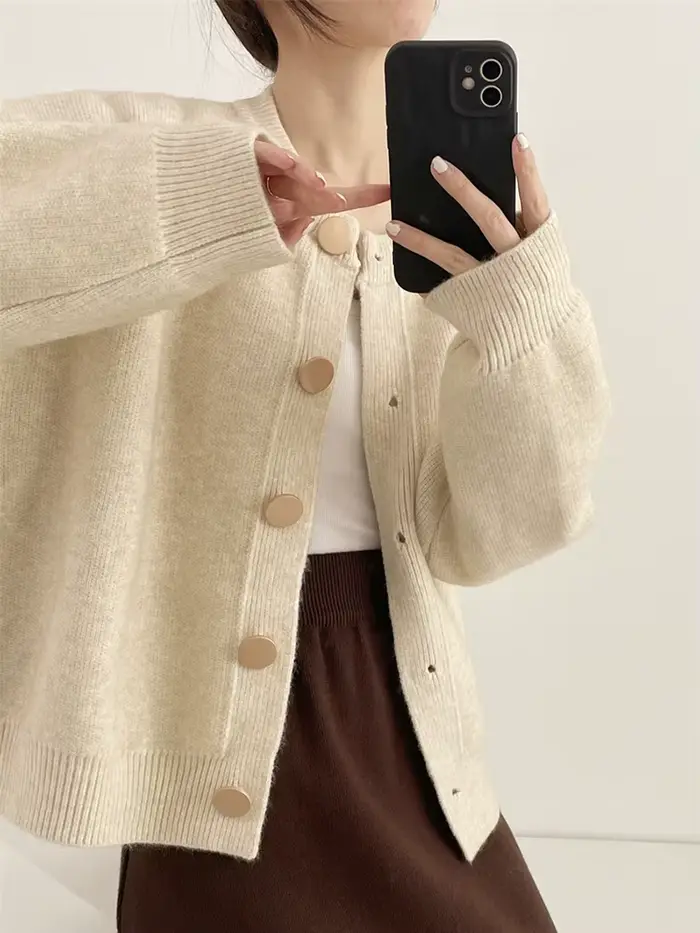 Cardigan à col rond pour femme