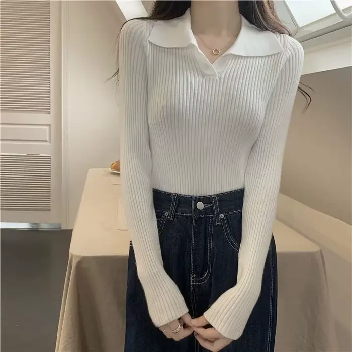 Pull à Revers à Manches sulfpour Femme