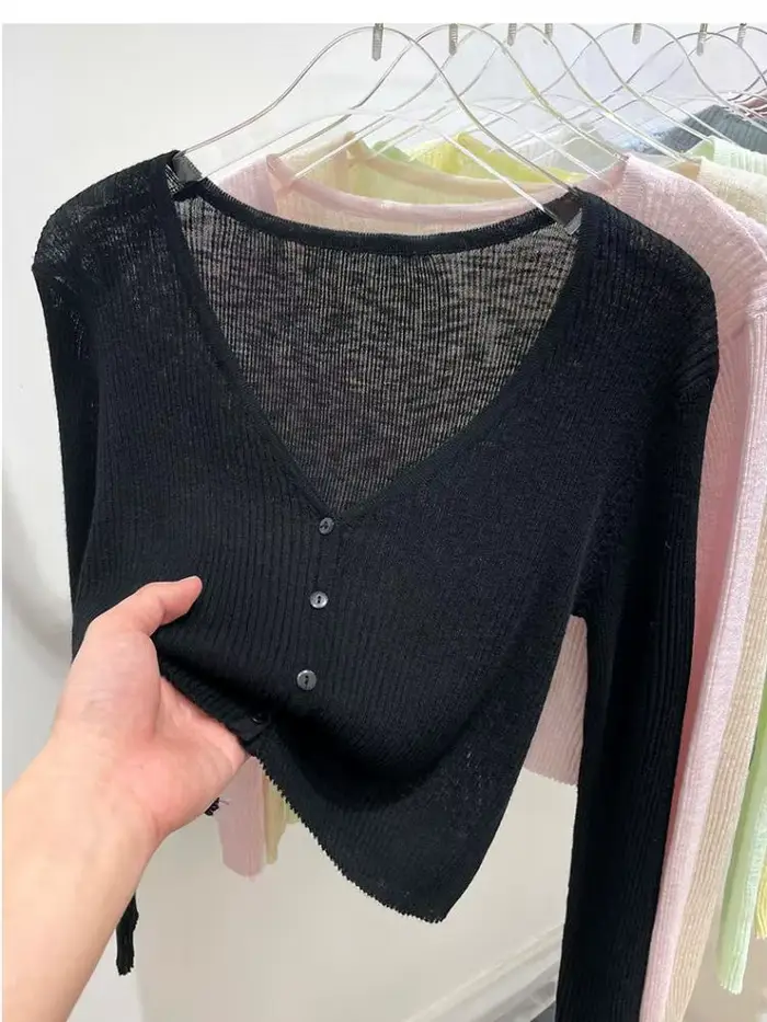 Cardigan coréen pour femmes, mince, décontracté, solide, résistant au soleil, tout-assressentiavec t