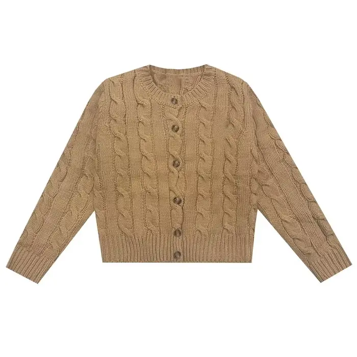 Cardigan pour femme style Old Money, pull en coton 100% tricoté, doux et respirant, automne/hiver