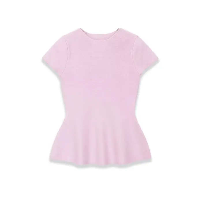 Pull-over tricoté élégant et décontracté pour femme, col rond, manches courtes, ourlet jupe courte, 