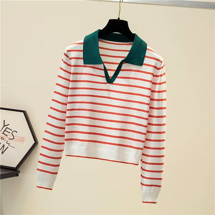 Jersey Mujer 2025 nouveau pull rayé femmes à manches longues décontracté rétro vêtements automne chandails femme
