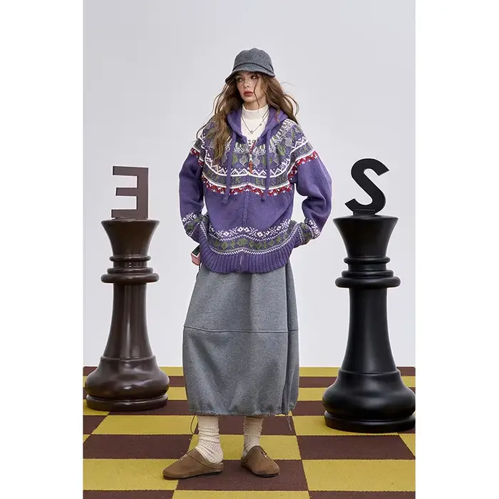 ELFSACK 2025 hiver nouveautés noël décontracté pull à capuche zippé pour femme
