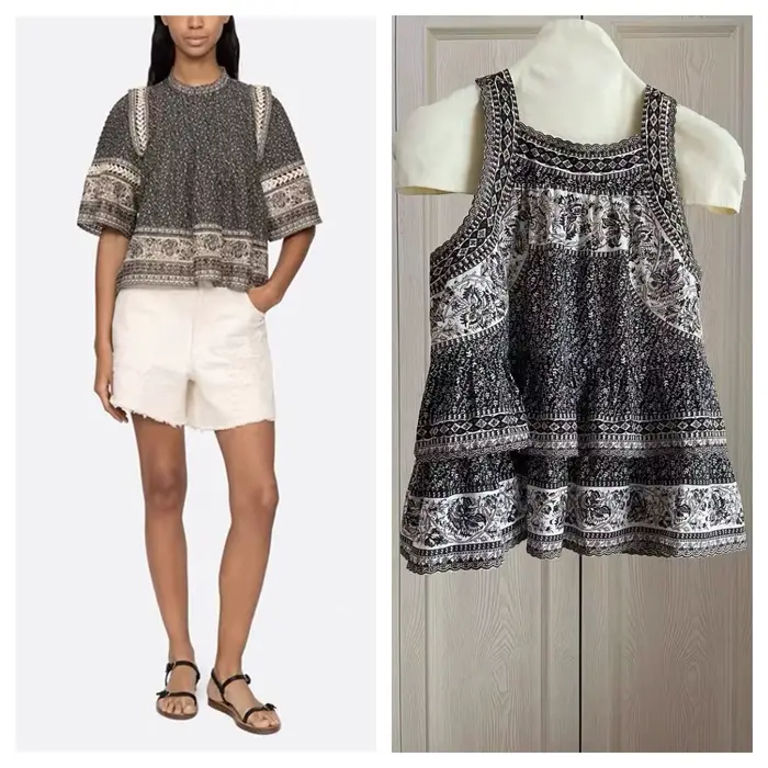 Gilet imprimé Vintage + chemise pour femmes