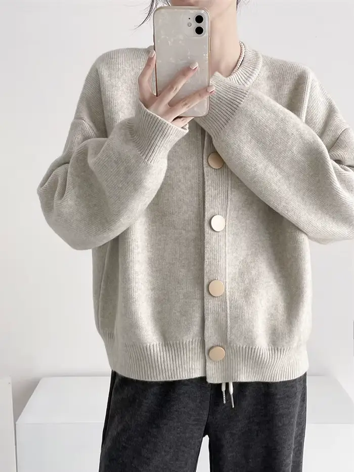 Cardigan à col rond pour femme