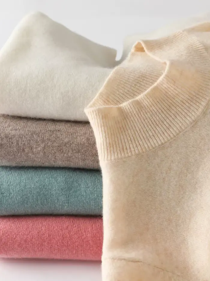 Nouveau Pull Tricoté à Manches Longues Col Roulé Slim pour Femme Automne Hiver 2026