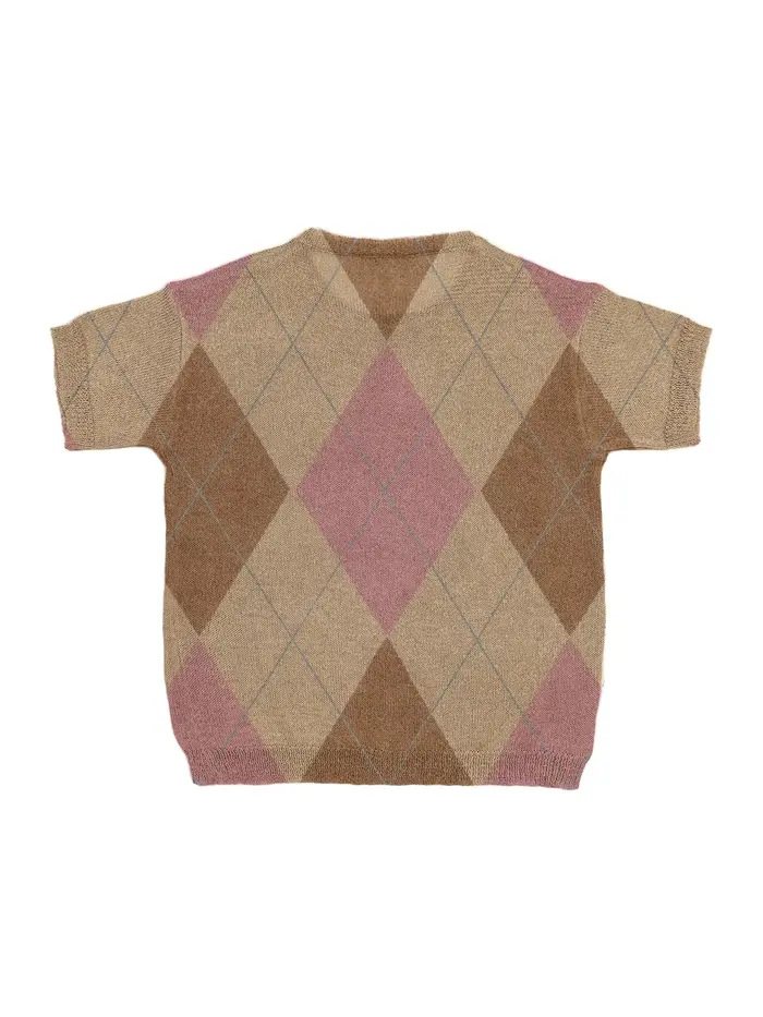 Pull en tricot à imprimé Argyle vintage pour femme