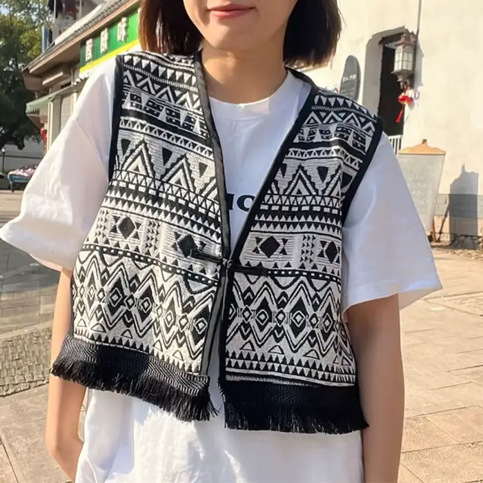 Cardigan Vintage à Imprimé Floral Brodé pour Vêtement Élégant