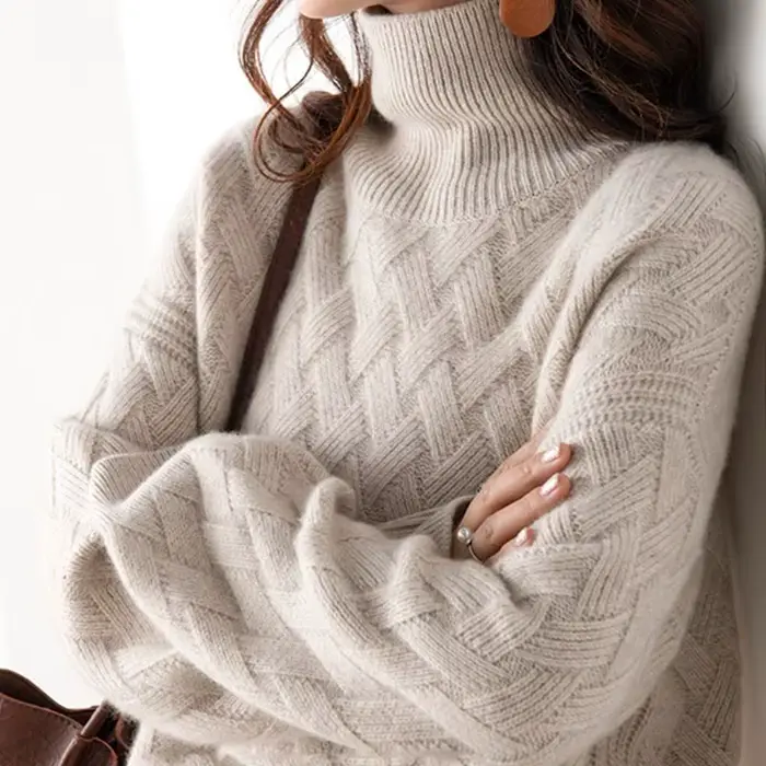 2024 nouvelles femmes pull ample hiver décontracté Chic cachemire surdimensionné épais pull pulls pu
