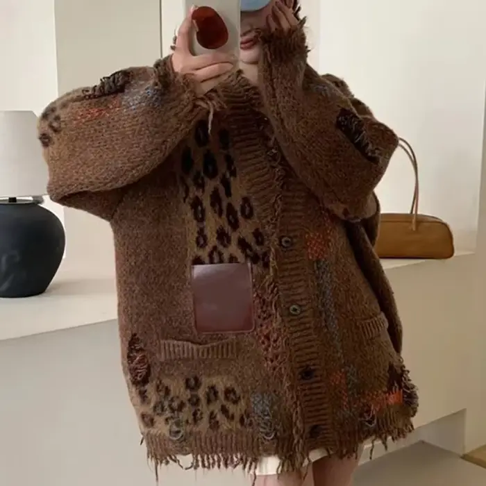 Chandails Cardigan femmes mi-jambe manteaux décontracté ample manches longues paresseux Style pulls Streetwear élégant tricot ouvert Stith automne