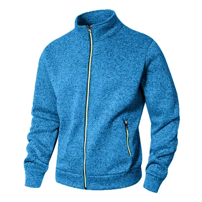 Sweat-shirt à col montant pour hommes, veste Cardigan décontractée à fermeture éclair, pull d'extéri