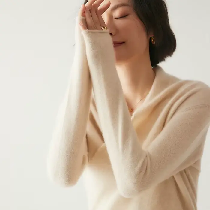 Pull à col en V en cachemire pur pour femmes et filles, pull femme, vêtements d'hiver, haute qualité