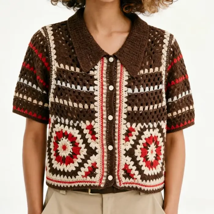 Cardigan en crochet pour femme