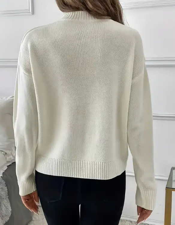 Pull en acrylique avec nœud papillon élégant pour femmes, confortable, léger et polyvalent pour le printemps automne et les voyages