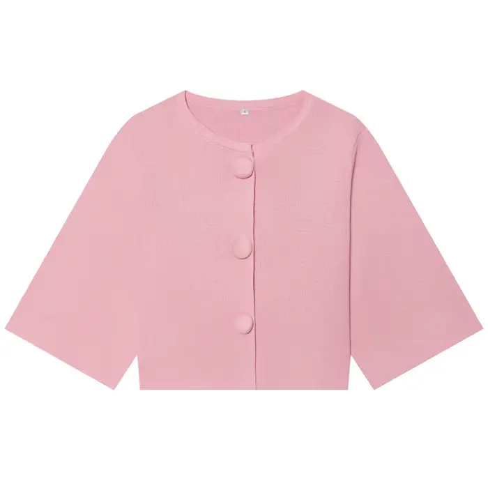 Vestes en tricot pour femmes, couleur beige, à manches courtes, coupe courte, nouvelle collection pr