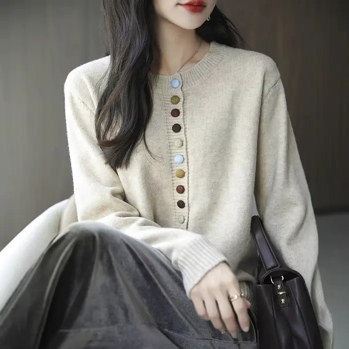 Veste Cardigan à col rond pour femmes