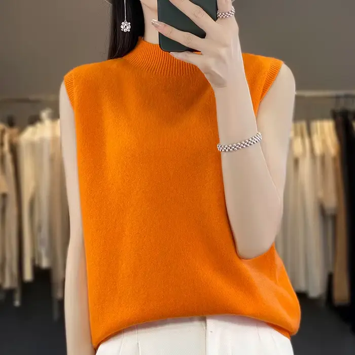 Gilet en cachemire 2024 laine mérinos pour femme