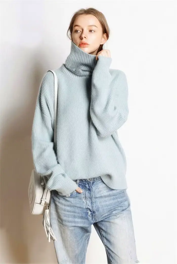Pull à col roulé pour femme, pull optique pour l'hiver, pulls chauds, ensemble d'optique en laine og