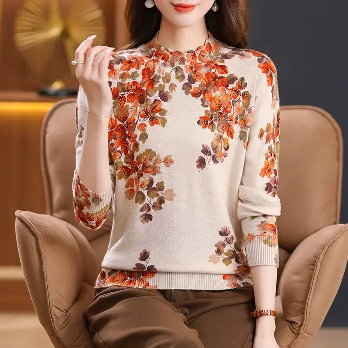 Chandails à imprimé Floral pour femmes
