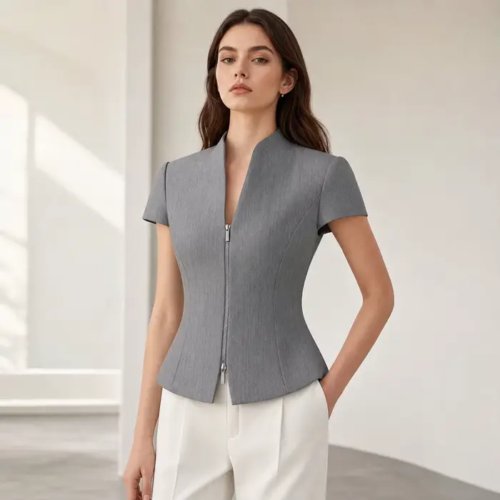 LIMO 2026 Nouvelle Arrivée Gilet Élégant Ajusté à Fermeture Éclair pour Femme Tenue de Bureau