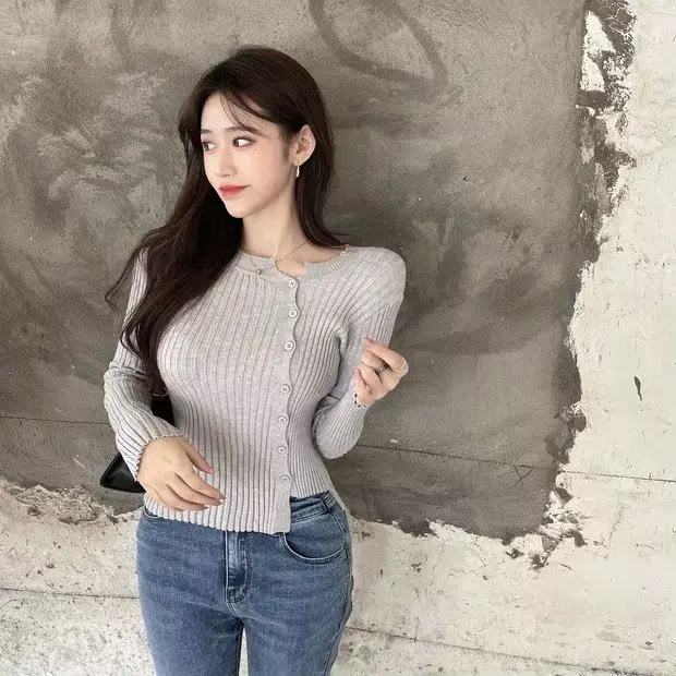 Mode Cardigan femme rayé pull Crochet Style coréen tricoté chandails mignon Vintage culture hauts Ka