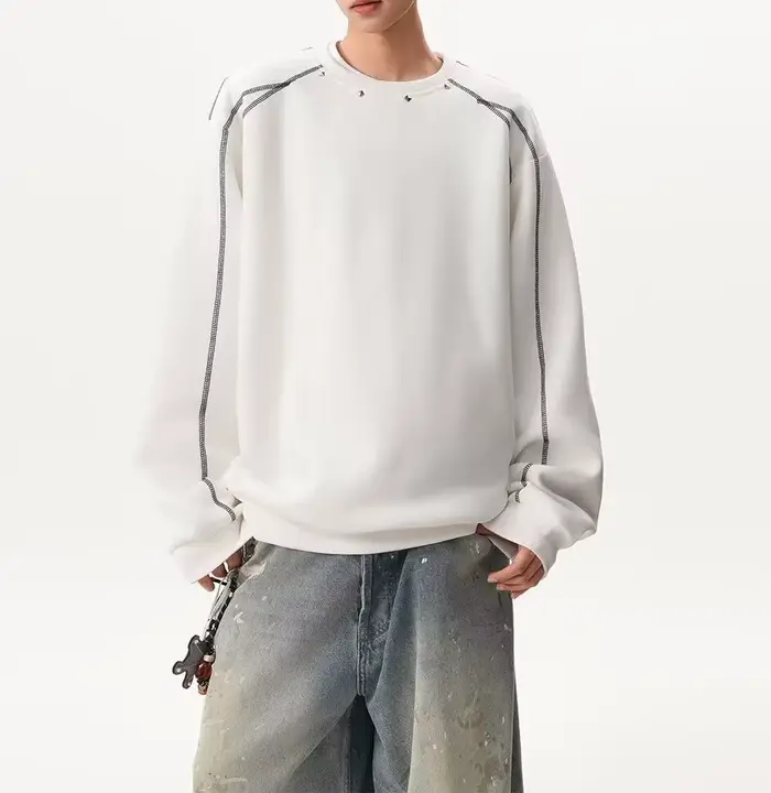 Pull décoratif à rivets pour hommes et femmes