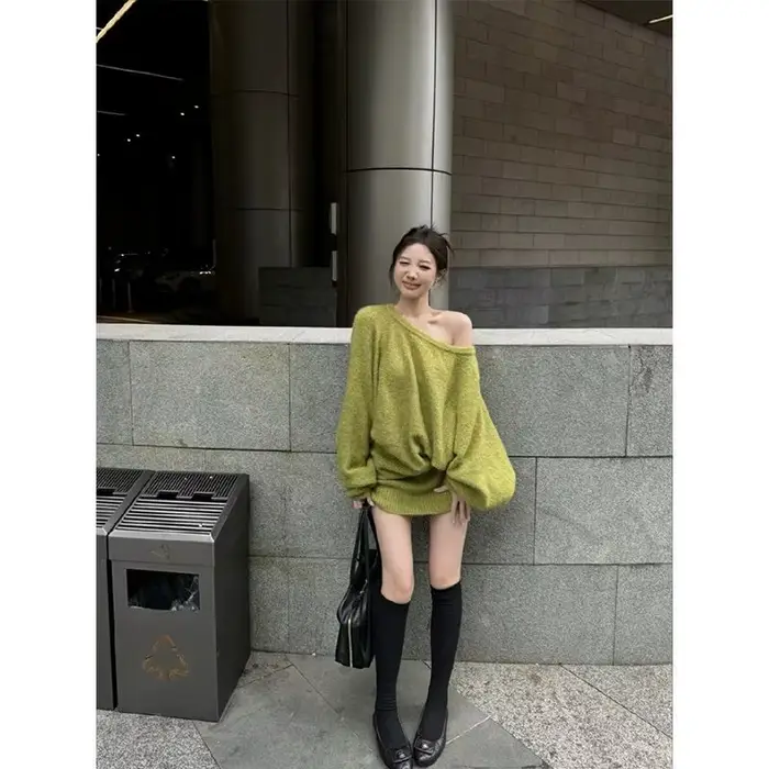 Joker pull robe ample femme élégante à manches longues mode automne hiver vêtements pour femmes
