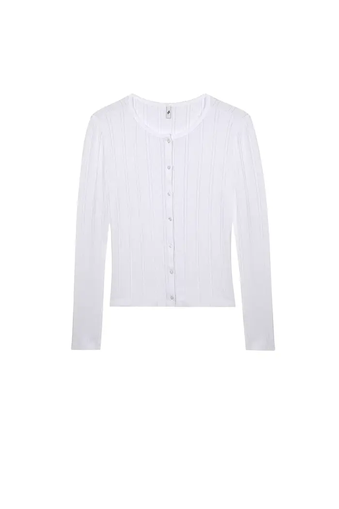 COUCOU-Cardigan à manches longues pour femmes, manteau blanc 107