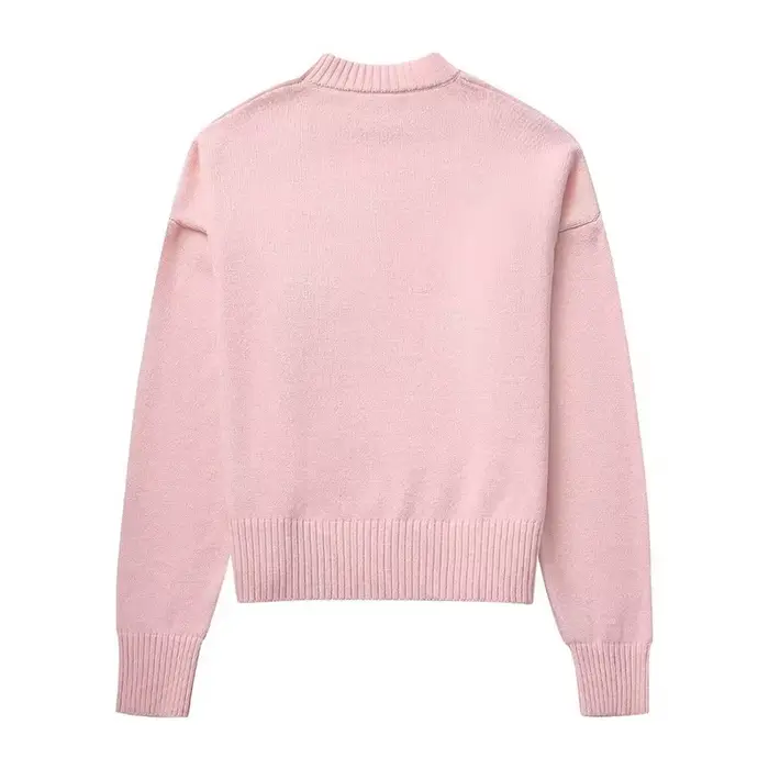 Pull de couleur unie pour femme, col rond, manches longues, ample, minimaliste, polyvalent, mode de 