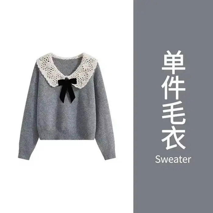 Pull Dolly tricoté avec nœud pour femme, nouveaux hauts d'hiver