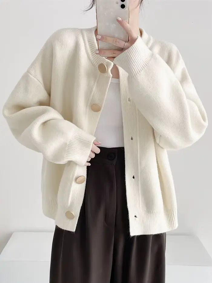 Cardigan à col rond pour femme
