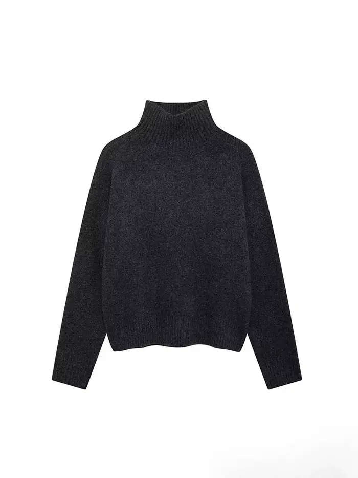 KONDALA Vintage Chic femmes pull solide col rond à manches longues tricoté pull ample nouvelle mode 