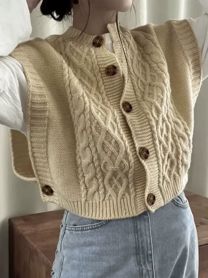 Pull en tricot torsadé pour femme