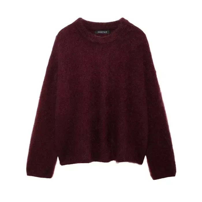 HH femmes hiver nouveau solide grande taille Mohair mélangé pull pull femme élégant ample chaud col 