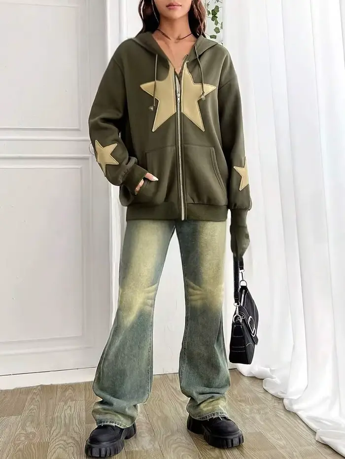 Cardigan minimaliste de style américain avec capuche