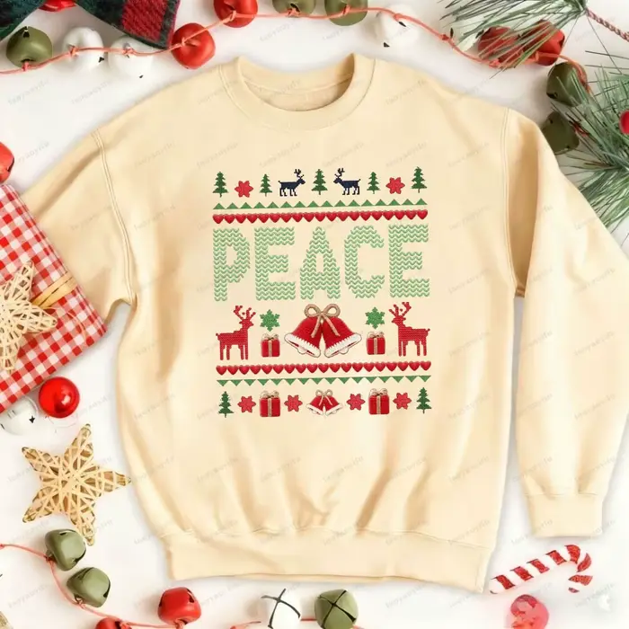 Pull de noël moche pour Couples assortis, sweat-shirt drôle I Come in Peace, tenue de noël pour Coup