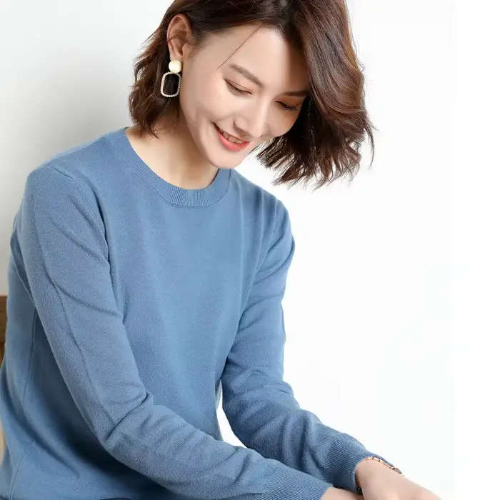 Pull en tricot à col rond pour femme
