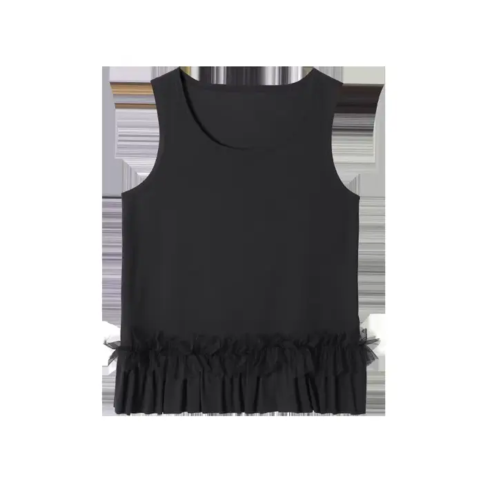 Gilet épissé en maille noire minimaliste et polyvalent pour les déplacements quotidiens haut ajusté 