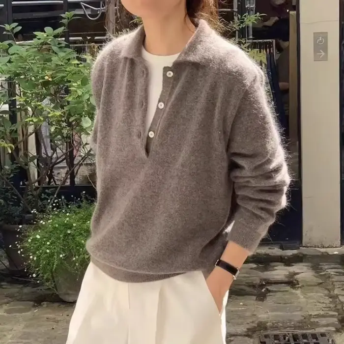 Nouveau 2025 femmes col pull 100% laine