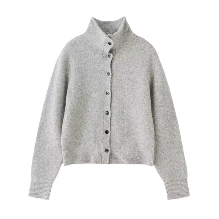 Manteau cardigan tricoté UR debout pour femme, 2024