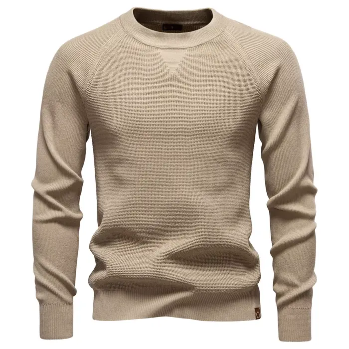 Nouveau col rond à la mode couleur unie pull pour automne et hiver affaires décontracté tricoté homm
